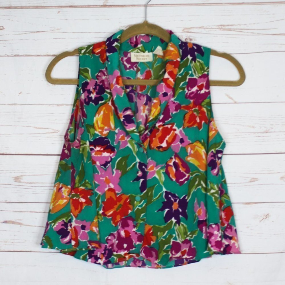 Vintage Gold Label Victoria’s Secret Tank Floral Flowy Small